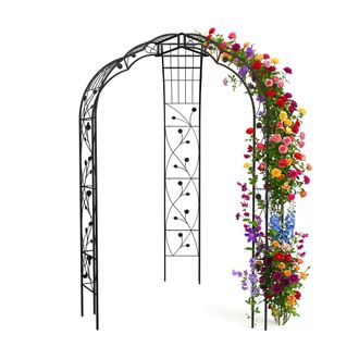 Relaxdays Relaxdays Pabell&oacute;n Para Rosales, Metal, Al X An X P: 250 X 178 X 178 Cm, Arco Para Plantas Trepadoras, Negro