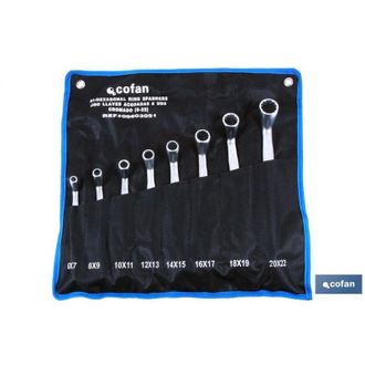 cofan Set 12 Pcs Llaves Acodadas De 6-7 A 30-32, Juego De Llaves De Estrella Pulidas Con Doble Punta Y Acodadas. Estas Llaves Est&aacute;n Fabricadas En Acero Al C