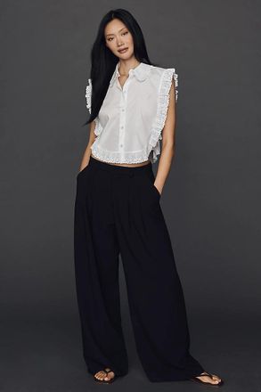 Maeve 100% Cotton Ruffle Lace Top