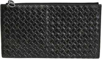 Bottega Veneta Pre-owned Intrecciato Clutch - Dames - Vintage Accessoires - Zwart - ONE Size - Leer - Vintage