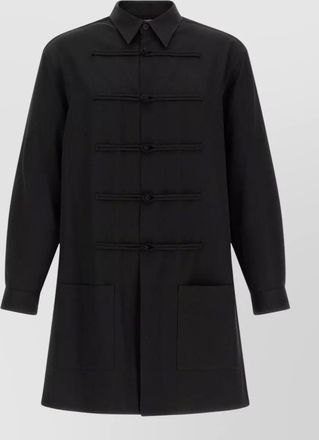 Yohji Yamamoto wool long-sleeve shirt jacket