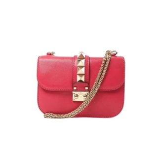 Valentino Pre-owned Cross Body Bags, female, Pink, Size: ONE SIZE Pre-owned Glam Lock Small Crossbody Bag