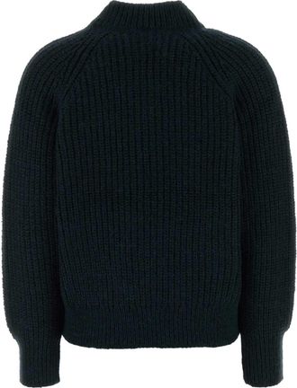Anine Bing Womens Kendrick Sweater Green Alpaca Wool Nylon