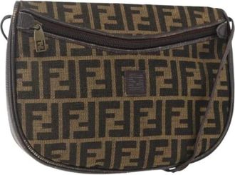 Fendi Pre-owned Cross Body Bags, female, Brown, Size: ONE SIZE Pre-owned Vintage Canvas Cross Body Bag
