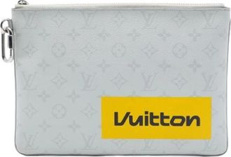 Louis Vuitton Pre-owned Logo Story Pochette GM - Dames - Vintage Clutch - Wit - ONE Size - Vintage