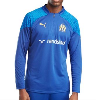 Puma Mens Olympique de Marseille Football Training Quarter Zip Top - Clyde Royal Team Royal-Sun Glitter - M