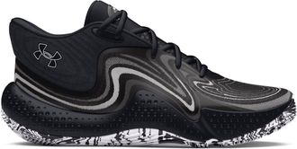 Under Armour Mens UA Spawn 6 Mid Basketball Graphic Print Lace-Up Trainers in Black - Size UK 11.5