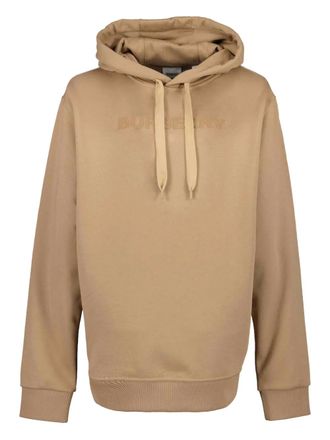 Burberry logo-print drawstring hoodie - Neutrals
