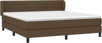 vidaXL Cama Box Spring Con Colch&oacute;n Tela Marr&oacute;n Oscuro 160x200 Cm Vidaxl