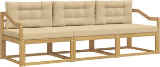 vidaXL Conjunto De Sof&aacute;s De Exterior 3 Uds. Y Beige Poli&eacute;ster Vidaxl