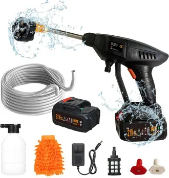 OEM Hidrolimpiadora De Alta Presi&oacute;n Con Bater&iacute;a, Hidrolimpiadora El&eacute;ctrica Inal&aacute;mbrica 6 En 1, 60 Bares, 300 W, 5,5 L/min, Lavadora De Alta Potencia Con B