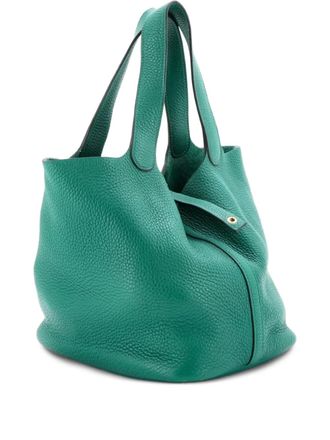 Herm&egrave;s Picotin Lock Bag Clemence MM bucket bag - women - Calf Leather - One Size - Green