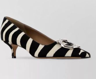 Ferragamo leather printed pumps