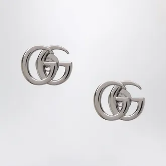 Gucci Orecchini GG Marmont in ottone color argento