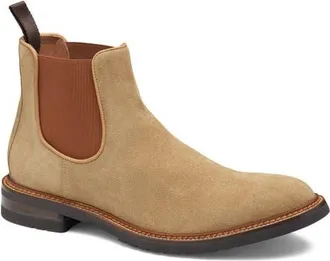 Johnston & Murphy Hartford Chelsea Boot in Beige Italian Suede at Nordstrom, Size 10.5