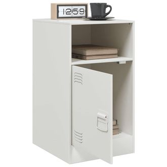 Berkfield Home Stylish Bedside Cabinets 2 pcs White 34.5x39x62 cm Steel