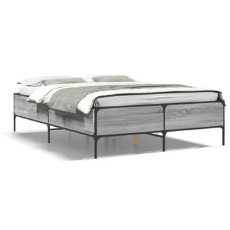 Berkfield Home Bed Frame without Mattress Grey Sonoma 120x200 cm | Size: Small Double