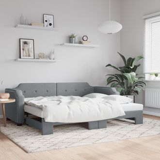 vidaXL Sof&aacute; Cama Nido Tela Gris Claro 80x200 Cm Vidaxl