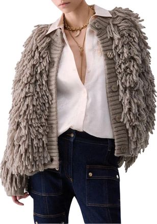 Liu Jo Zachte Gebreide Jas - Dames - Vesten - Beige - XS - Wol - Truien & Vesten