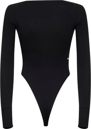 Diesel Womens Black Ribbed Jersey T-Bodyn Bodysuit Viscose Tops Top