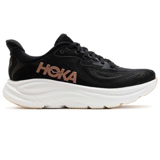 Hoka One One Hoka Clifton 10 Textile Womens Running Trainers - Black Rose Gold - Size:UK 4.5