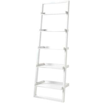 Oresteluchetta Librer&iacute;a De Pared Blanca Moderna En Forma De Escalera Con 5 Estantes H193cm Peoria