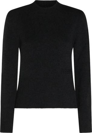 Maison Margiela Trui Van Wol - Dames - Ronde hals truien - Grijs - L - Wol - Truien & Vesten