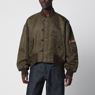 J.W.Anderson Giacca bomber oversize in nylon verde militare