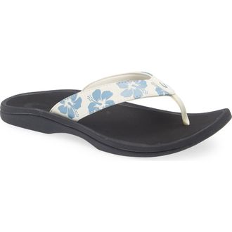 Olukai Ohana Flip Flop in White Sand /Pua at Nordstrom, Size 10