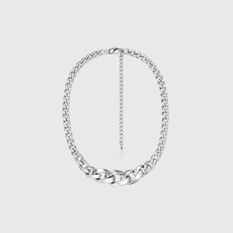 Diesel Stainless Steel Chain Necklace - Necklaces - Unisex - Silver
