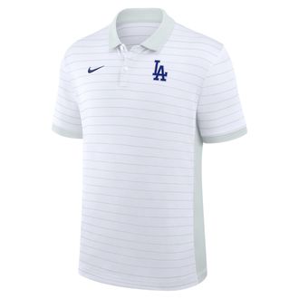 Nike Los Angeles Dodgers Authentic Collection Striped Victory Nike Mens Dri-FIT MLB Polo in White | 03BG0GJCLD-P81