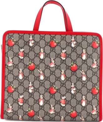 Gucci x Peter Rabbit Kids Printed GG Coated Canvas tote bag - Bruin