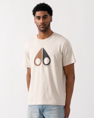Moose Knuckles Mens Tandem T-Shirt in Ivory Cotton - Size Medium