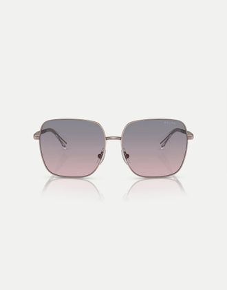Ralph Lauren occhiali da sole squadrati con lenti marroni in oro rosa lucido