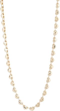 Zo&euml; Chicco 14K Gold Small Puffed Mariner Heart Link Chain Necklace in Yellow Gold at Nordstrom, Size 16