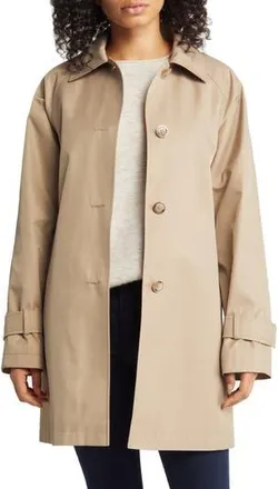 Via Spiga Water Repellent Cotton Blend Trench Coat in Sand at Nordstrom Rack, Size Small