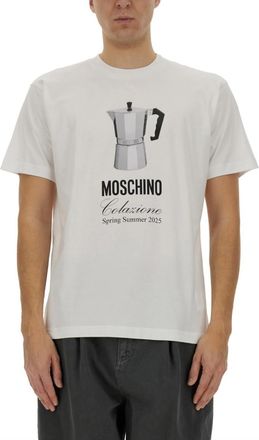Moschino White Graphic Crew Neck T-Shirt