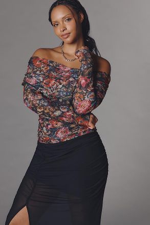 Maeve The Aleda Mesh Off-Shoulder Top by Maeve