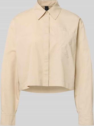 Marc Cain Boxy Fit Bluse mit Brusttaschen in Sand, Gr&ouml;&szlig;e 34