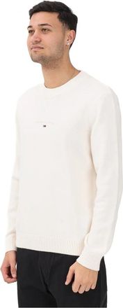 Tommy Jeans Rondgebreide trui - Heren - Ronde hals truien - Wit - XL - Truien & Vesten