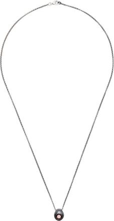 Rosa Maria Sterling zilveren halsketting met granaat