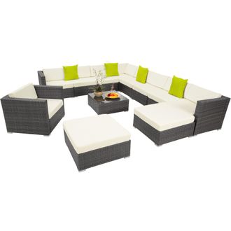 TecTake Garden Furniture Set Las Vegas in Grey | Size: 2XL
