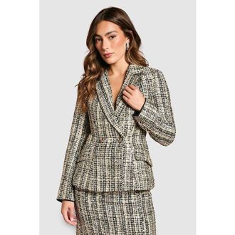 Coast Sequin Tweed Fitted Blazer in Mono at Nordstrom, Size 12