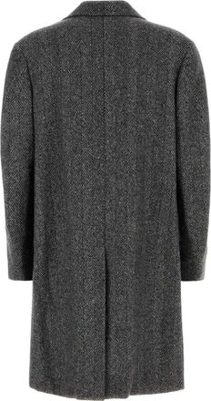 Givenchy Mens Notch Coat Gray Wool Nylon