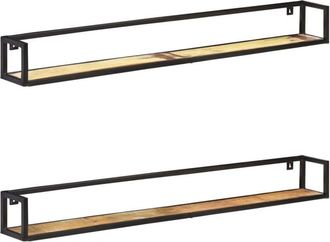 vidaXL Vidaxl - Estantes De Pared 2 Unidades 160 Cm Madera Maciza Reciclada