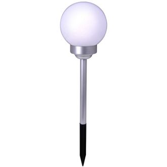 N&auml;ve Naeve Ball L&aacute;mpara Led Solar Para Exterior De 25 Cm Con Punta Blanca, Sensor De Amanecer A Anochecer, 9000-10000 K, Ip44