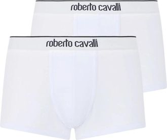 Roberto Cavalli Cotton Boxers Bi-Pack - Heren - Onderbroek - Wit - L - Katoen - Ondergoed