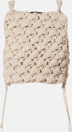 Balmain Crochet cotton crop top