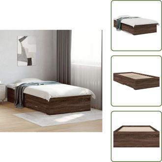 vidaXL Letto in legno - vidaXL Giroletto Cassetti Rovere Marrone 75x190 cm Legno Multistrato - Cassetti in compensato