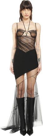 Nensi Dojaka Asymmetric Draped Bra Dress
